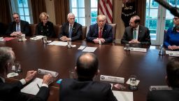 President Donald Trump leads a meeting with the White House Coronavirus Task Force and pharmaceutical executives in Cabinet Room of the White House on March 2, in Washington, DC. 